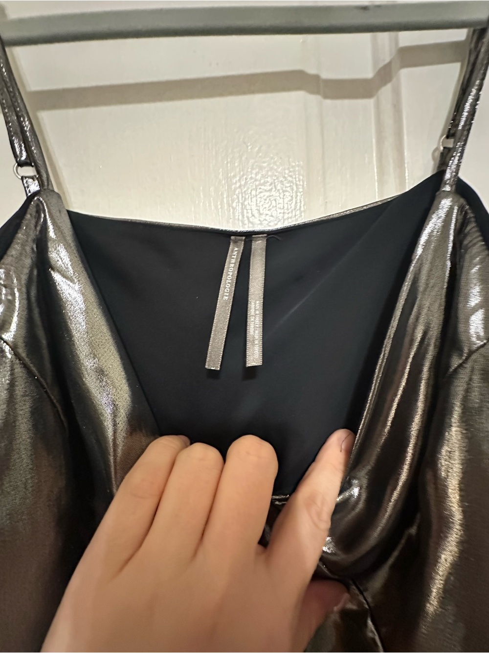 Anthropologie Metallic Slip Midi Dress - Picture 7 of 7